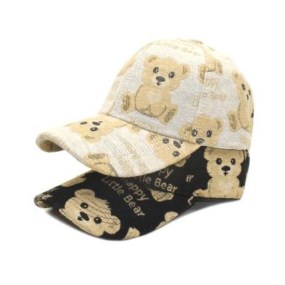 China COMMON 6 Piece Cubs Happy Bear Curved Brim Baseball Hat Embroidery Logo Sport Custom Hats for sale