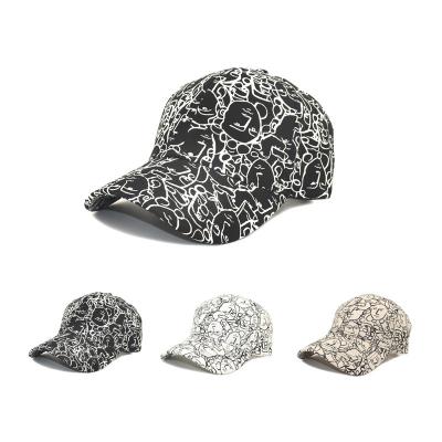 China New Pattern COMMON 100% Polyester Face Printed Baseball Cap Adjustable Size Baseball Caps for sale