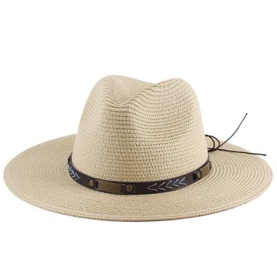 China Image New Panama Straw Hat British Fashion Men and Women's Straw Hat Gentleman Top Hat for sale