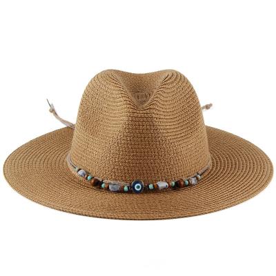 China Wholesale New Image Summer Beach Straw Hat Outdoor Holiday Panama Loose Slouch Hat for sale