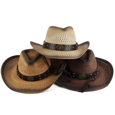 China Wholesale Image Straw Cowboy Hats Beach Hats High Quality For Women Summer Straw for sale