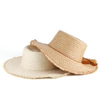 China New Image Pattern Colorful Beach Hats For Women Summer Wide Brim Straw Hats for sale