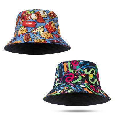 China Image Fashion Burger Design Bucket Hat Travel Beach Sun Hat Outdoor Hat for Women and Men for sale