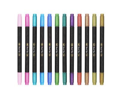 China Pp hottest! ! 6mm Reversible Tip Diy Art Metallic Marker Pen Liquid Chalk Fluorescent Marker For Chalkboards for sale