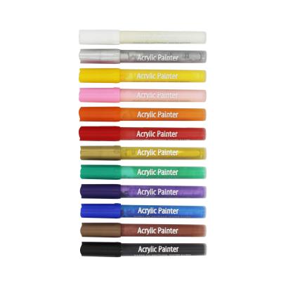 China Permanent Metallic PP Marker Paint Pens for Rock Painting Set of 24 Acrylic Paint Markers for sale