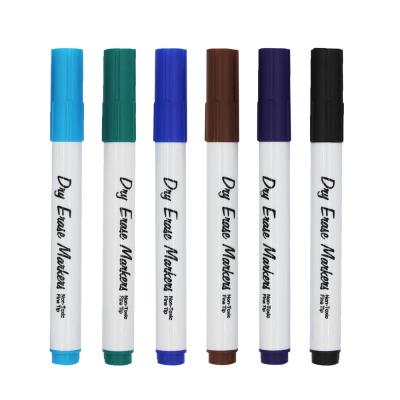 China Whiteboard 12 Colors Luminous Dry Marker Pen Erasing Non-Toxic Multicolor PP Whiteboard Marker Pen for sale