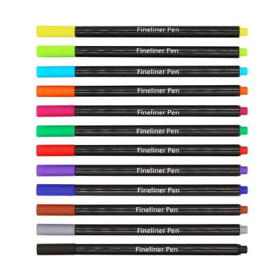 China Promotional PP 48 Colors Fineliner Pen Customer Logo Fineliner Pen For Kids for sale