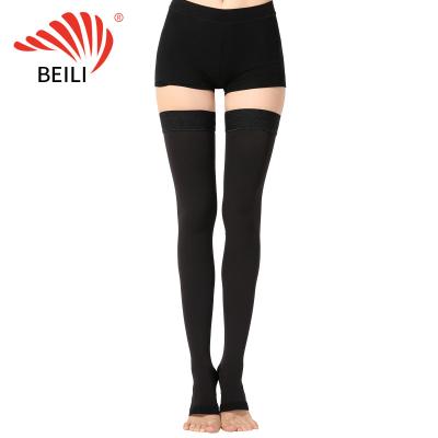 China Open-toe Thigh High Antithrombotic Anti-Embolism Nurse Compression Stockings 23-32mmHg for sale