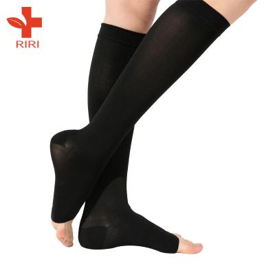 China 2021 new 23-32mmHg open toe knee high compression socks medical for varicose veins Knee High Good quality for sale