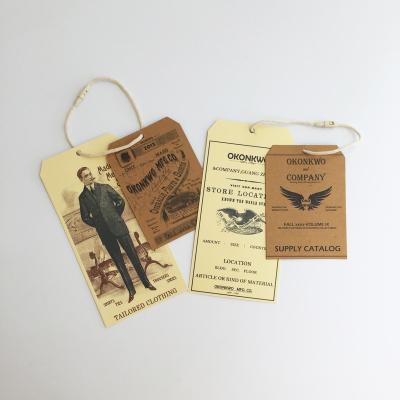 China Sustainable Fashion Design Personalized Garment Apparel Rope Twine Custom Printing Paper Hang Tags For Men en venta