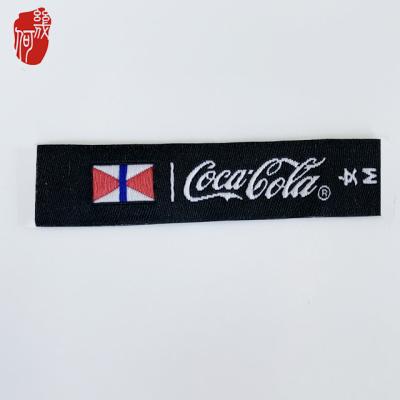 Cina Viable China Factory Woven Label OEM Design Brand Logo 100%Polyester T-Shirt Label Guangzhou Garment Labels Custom Neck Labels in vendita