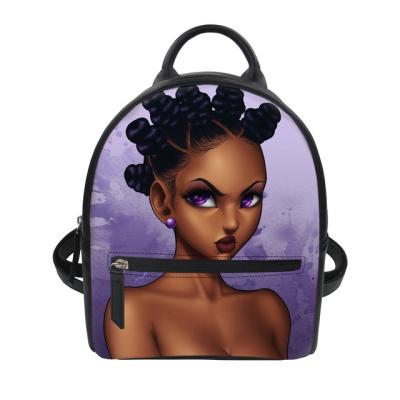 China Fashion Art Design Black Afro Girls Shoulder Bag For Feminine Women Fashion Backpack Mini Bags School Shoulder Bag For Kids for sale