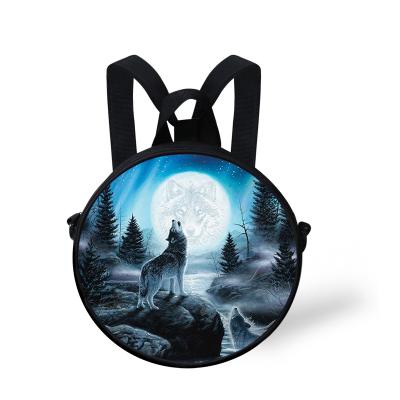 China Wolf Pattern Cute Animal Loungefly Mini Backpack Children Bags Kids School Bags Mini Backpack Custom Image Print Fashion for sale