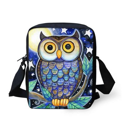 China 2021 Lightweight Cute Owl Pattern Messenger Bags Casual Small Travel Shoulder Women Boys Girls Cross - Body Bag Owl Pattern Shoulder Bags for sale