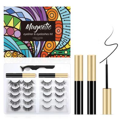 China 3D Sensitive 10 Pairs Of Mink False Lashes Eyelashes Vendors Magnetic Reusable With Eyeliner for sale