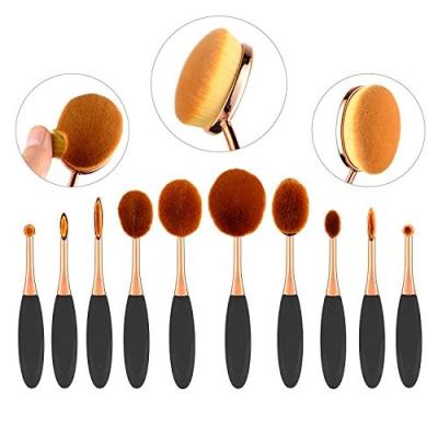 China 10 Piece Fiber Full Makeup Brush Set , Soft Toothbrush Foundation Brush for sale