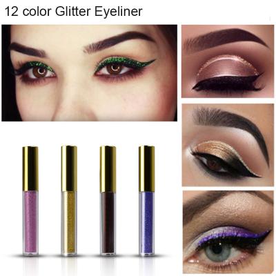 Cina 12 di colori dell'occhio di trucco dell'eye-liner di garanzia di scintillio liquido 3 anni duraturi in vendita