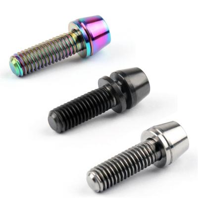 China Tapered Wholesale Titanium Head Screw Bike Joint Tapered Bicycle Head Screw M6 for sale