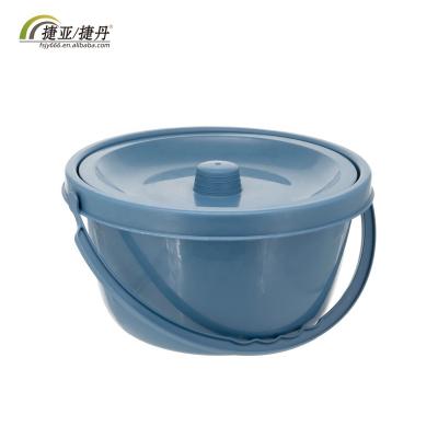 China Plastic Round Commode Chair Bule Bedside Bule Commode Bucket for sale