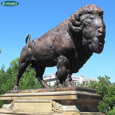 China Europe Bronze Buffalo Bull Sculpture Outdoor Life Size Animal Sculpture Garden Sculpture for sale