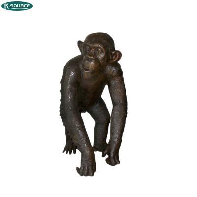 China China Outdoor Custom Creative Selling Bronze Statue Of A Monkey On Ornate Ball Globe for sale