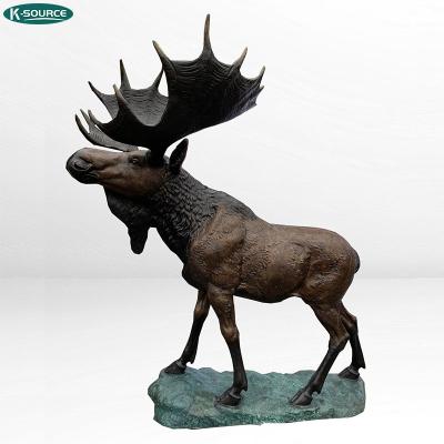 China China Popular Hot Selling Large Metal Statue Animal Bronze Moose Casting Sculpture for sale