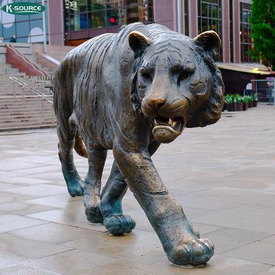 China China Copper Garden Square Casting Pedestrian Street Or Outdoor Decoration Wildlife Waist Bronze Sculpture Animal Tiger Statue for sale