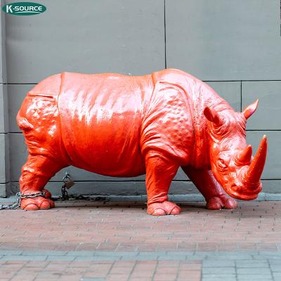 China China Home Decorations Gifts And Crafts Animal Sculpture Brass Casting Rhino Statue for sale