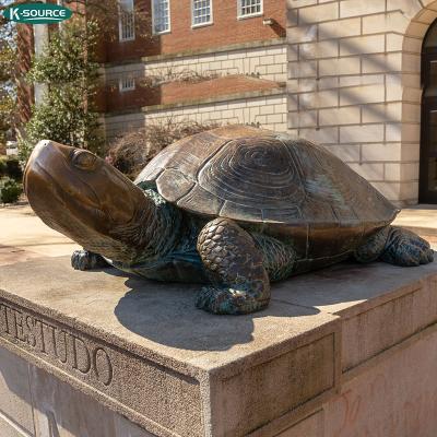 China Animal Metal Art Casting Turtle Sculpture Bronze World City Cooper Outdoor Decoration for sale