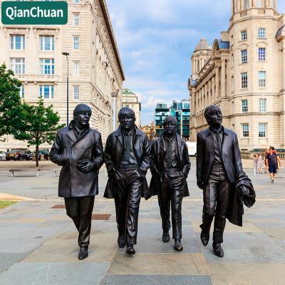 China Europe Life Size Famous Metal Figure Bronze Statues Of Four Walking Men for sale