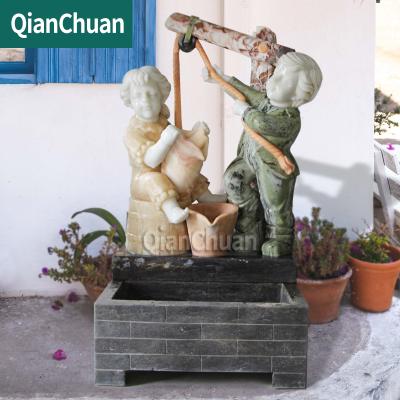 China The EUROPEAN Marble Statue Life Size Modern Marble Children Sculpture Outdoor/Indoor Decor for sale