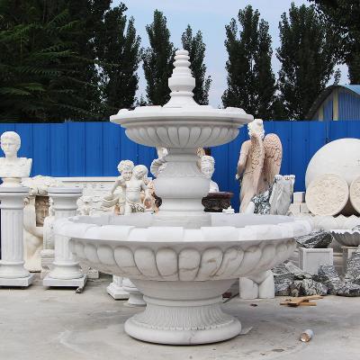 China Customized Modern Design Natural Stone Large Outdoor Marble Stone Water Fountain for sale