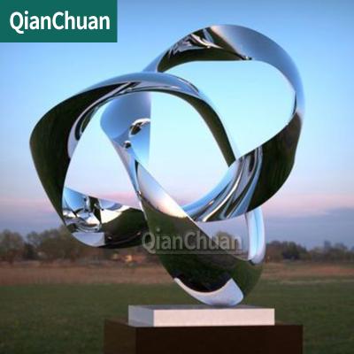 China China Garden Metal Statue Stainless Steel Outdoor Modern Abstract Mirror Polished Sculpture for sale