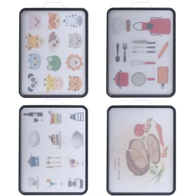 China Multi-functional plastic cartoon pattern viable household 304 color stainless steel 4 double-sided kneading chopping board for sale