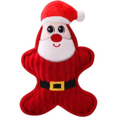 China Wholesale Stocked Christmas Pet Plush Toy Squeaky Santa Claus Snowman Penguin Chew Toys For Dogs for sale