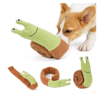 China stuffed & Cute Dog Toy Pet Chew Toy Slow Feeding Plush Snail Fleece Puppy Sniff Training Fun for sale