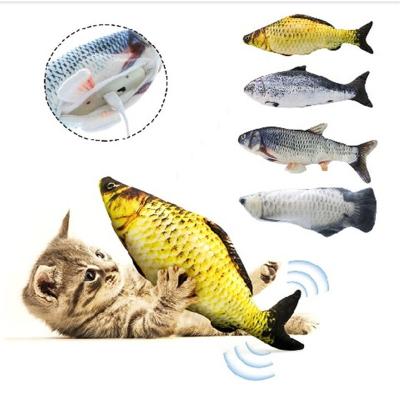 China Hot Selling Viable Plush Pet Toys Stuffed Realistic USB Shock Plush Fish Filler Toy For Play Chewing for sale