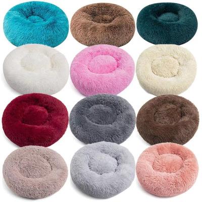 China Different Sizes Breathable Wholesale Washable Pet Beds Luxury Round Dog Bed for sale