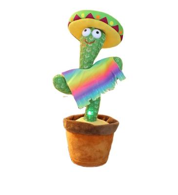 China Hot Selling Plush Amazon Cactus Toy That Can Dance And Sing Sound Recording Plush Magic Swinging Glowing Toy for sale