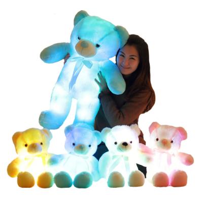 China Plush Led 30CM Colorful Luminous Teddy Bear Stuffed Animal Plush Toy Teddy Bear Valentine's Day Gift for sale