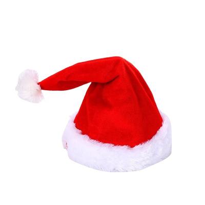 China Musical Makers Cute Handmade Christmas Toys Christmas Hats Toys Custom Electric Vocal Santa Red Hats for sale