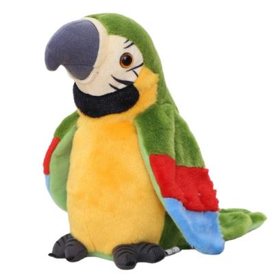 China Toy Factory Funny Educational Direct Electric Bird Stuffed Plush Doll Talking Parrot Recording Toy for sale