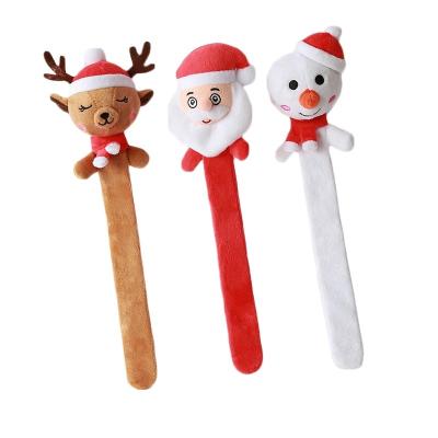 China Hot Selling Soft Christmas Gift Lovely Stuffed Gifts Snap Bracelets Stuffed Animals Wrist Band Bracelet Toy For Toddler for sale