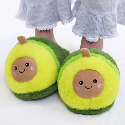 China Indoor Winter PVC Plush Toy Slippers Couples Bedroom Slippers Anti-odor Avocado Slippers Floor Household Indoor Ladies Slippers for sale