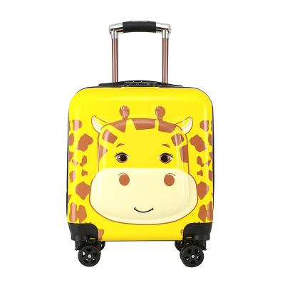 China Cute Children's Trolley Suitcase Kids Trolley Case Wheel Gift Logo Giraffe Universal Boarding Case New for sale