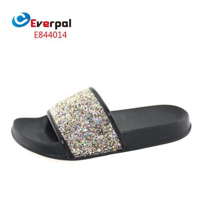 China Slides New Arrival Gold Dust Flat Strap Slide Slipper for sale