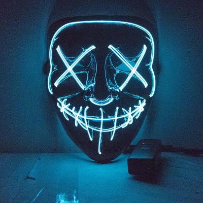 China Festival Celebration Neon Mascara Led To Mask Bleed Light Up Adult Festival Mask Party Cosplay Costume Halloween Xmas Christmas Gift Mask for sale