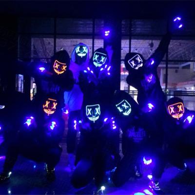 China New Brand And High Quality Dropshipping Halloween 100% Latex Mask Clubbing Light Up LED Mask Costume Rave Cosplay Party Bleed Plastic [CHOOSE] for sale