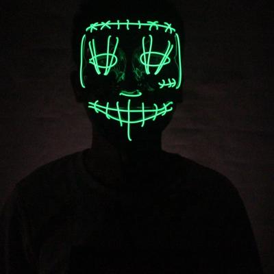 China Purge Eco-Friendly Mask Light Up LED Mask Halloween For Adults Men Women Boys Girls for sale