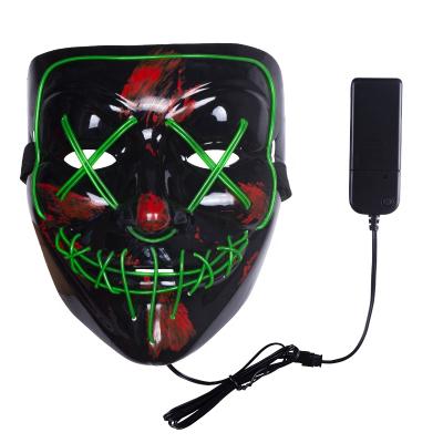 China Fun Halloween LED Neon Mask The PURGE EL Wire DJ Party Festival DJ Mask for sale